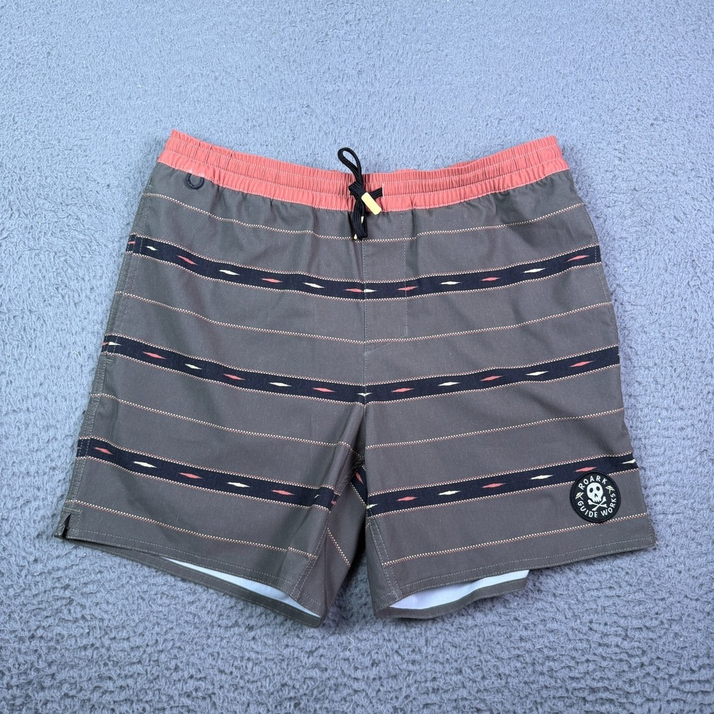 Roark Shorey Boardshort 16" Mens Small Gray Hemp Blend Hybrid Patterned